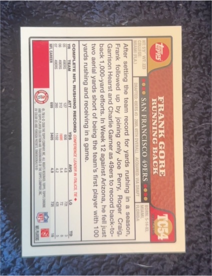 2008 Topps #154 Frank Gore — front