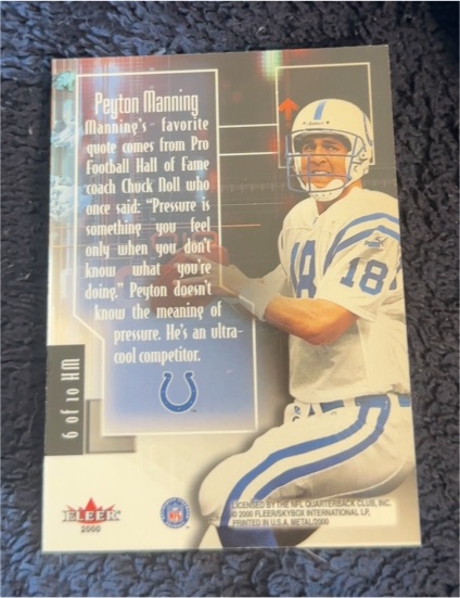 2000 Fleer #6 Peyton Manning — front