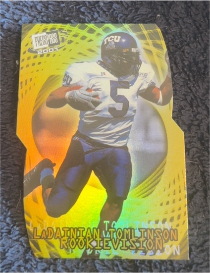 2001 Press Pass SE Rookie Vision Die-Cut #RV2 LaDainian Tomlinson — front