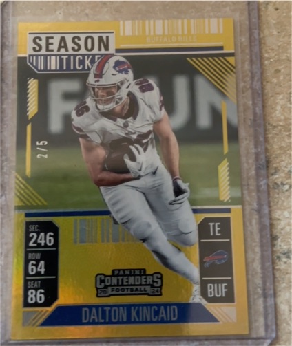 2024 Panini Contenders Season Ticket #2/5 Dalton Kincaid — front