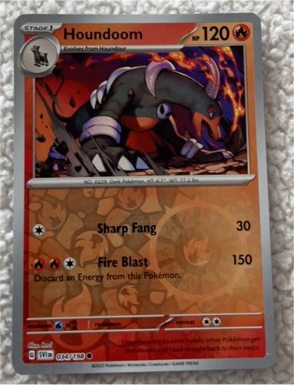 2023 Pokemon Scarlet & Violet SV01 #034 Houndoom Reverse Holo — front