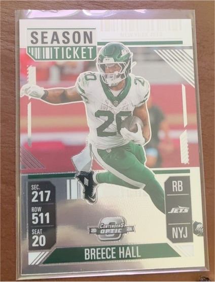 2024 Panini Contenders Optic #43 Breece Hall Season Ticket Jets — front
