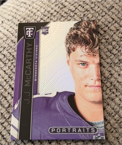 2024 Panini Totally Certified #10 J.J. McCarthy Portraits — front