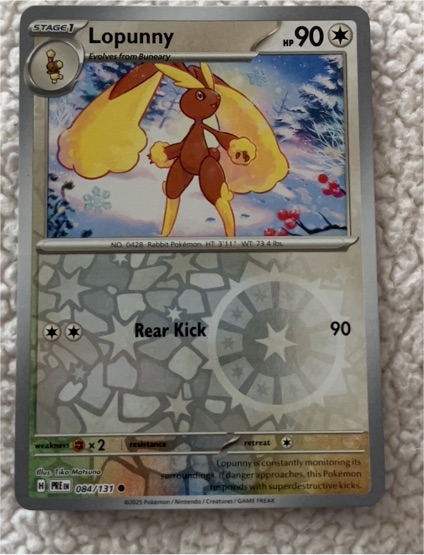 2025 Pokémon Scarlet & Violet Prismatic Evolutions #084 Lopunny — front