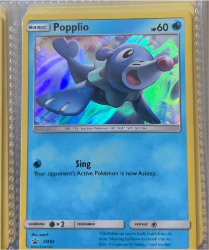 2016 Pokémon TCG SM03 Popplio Black Star Promo — front