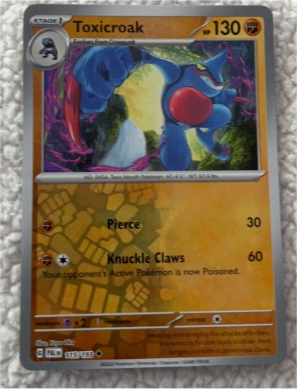 2023 Pokémon SV02: Paldea Evolved #115 Toxicroak Reverse Holo — front