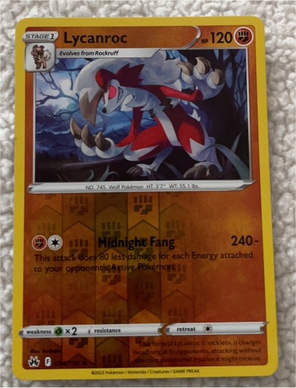 2023 Pokemon Crown Zenith #74 Lycanroc — front