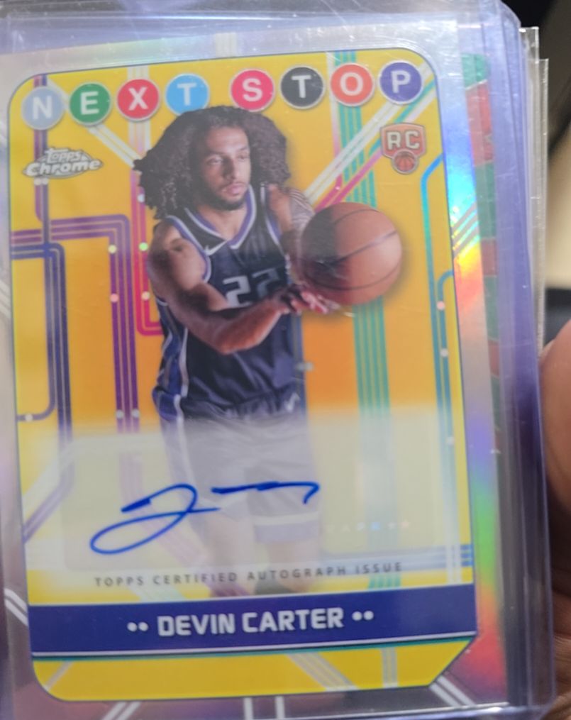 2024-25 Topps Chrome #NSS-DC Devin Carter Next Stop RC Auto — front