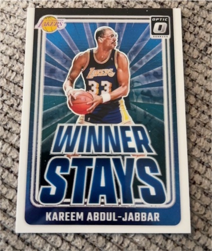 2024-25 Panini Donruss Optic #14 Kareem Abdul-Jabbar Winner Stays — front