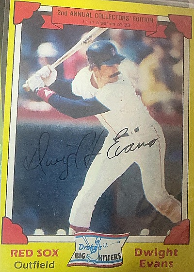 1982 Topps Drake's Big Hitters #11 Dwight Evans — front