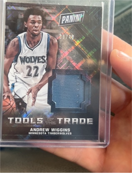 2016 Panini National #13 Andrew Wiggins Tools of the Trade Jersey — front