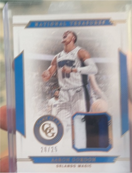 2019-20 Panini National Treasures Game Gear #15 Aaron Gordon — front