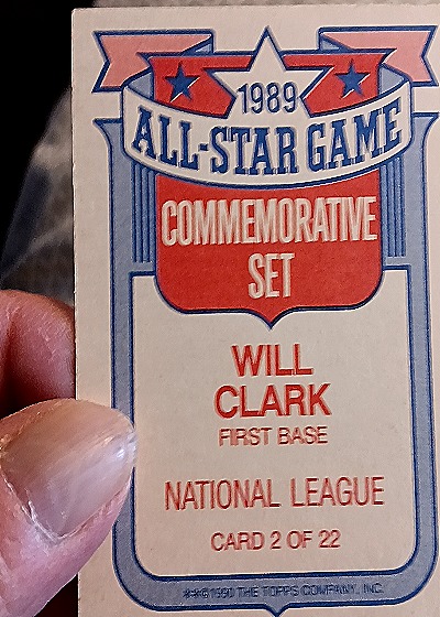 1990 Topps Baseball #2 Will Clark 1989 All Star Game — back