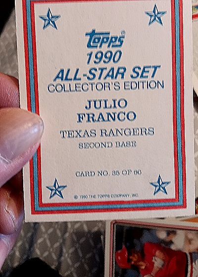 1990 Topps #35 Julio Franco — back