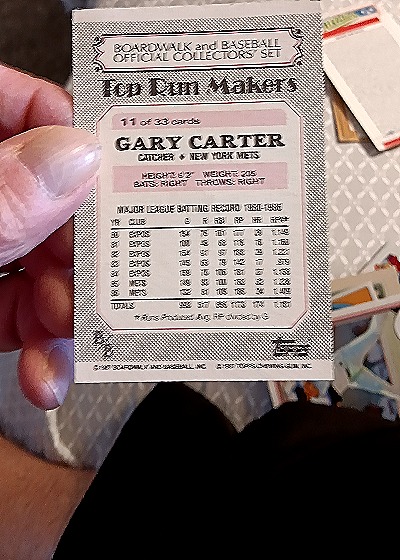 1987 Topps Boardwalk and Baseball #11 Gary Carter — back
