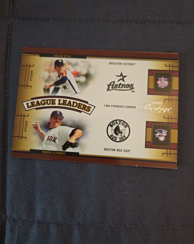 2004 Playoff Prestige League Leaders Nolan Ryan Roger Clemens #11 — front