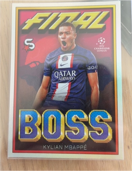 2022 Topps UEFA Club Competitions Superstars Final Boss #FB-KM Kylian Mbappé — front
