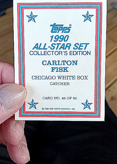 1990 Topps All-Star Set #46 Carlton Fisk — back