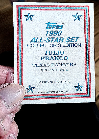 1990 Topps All-Star Set #35 Julio Franco — back