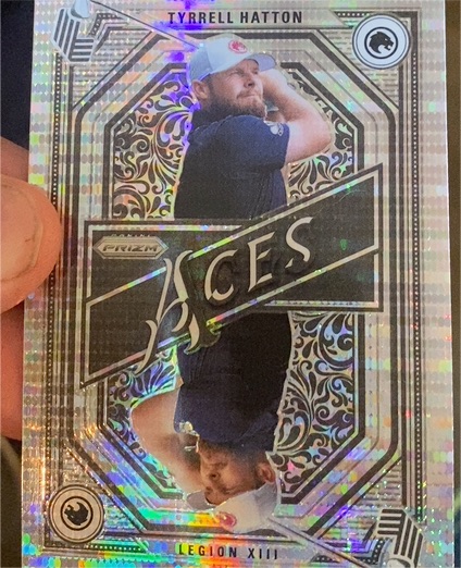 2025 Panini Prizm LIV Golf #1 Tyrrell Hatton Aces Silver Pulsar Legion XIII — front