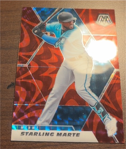 2021 Panini Mosaic Red Reactive #181 Starling Marte — front