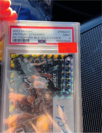 2022 Mosaic #PMANT Anthony Edwards Pictograph-Black Gold Choice — front