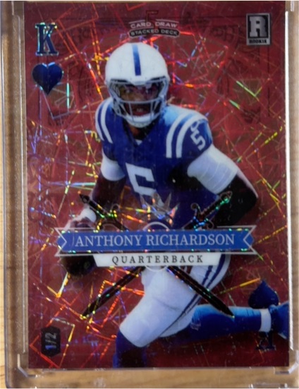 2023 Wild Card 5 Card Draw Anthony Richardson King of Spades Rookie — front