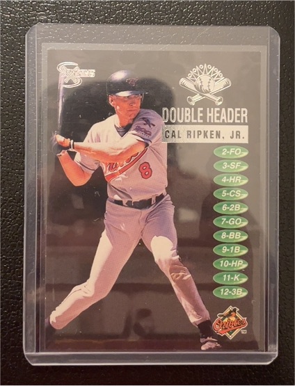 1998 SkyBox Dugout Axcess Double Header #14DH Cal Ripken Jr. — front