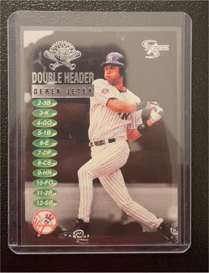 1998 SkyBox Dugout Axcess #4DH Derek Jeter Double Header — front