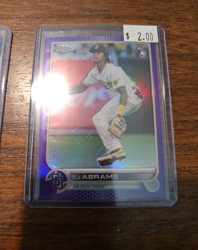 2022 Topps Chrome Update #USC3 CJ Abrams Purple Refractor Rookie — front