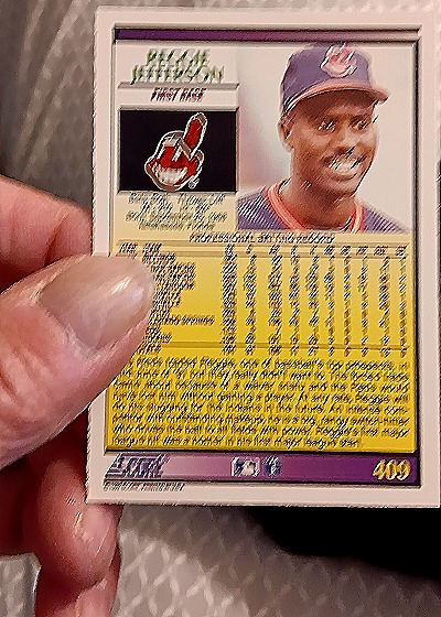 1992 Score #409 Reggie Jefferson — back