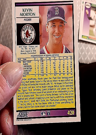 1992 Score #420 Kevin Morton — back