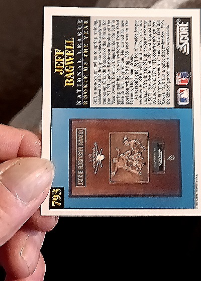 1992 Score #793 Jeff Bagwell Rookie of the Year — back