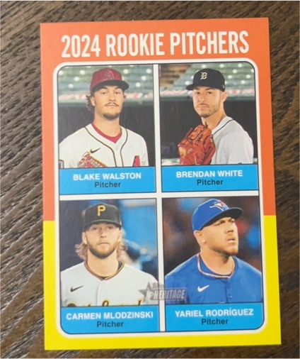 2024 Topps Heritage High Number #624 2024 Rookie Pitchers Walston White Mlodzinski Rodríguez — front