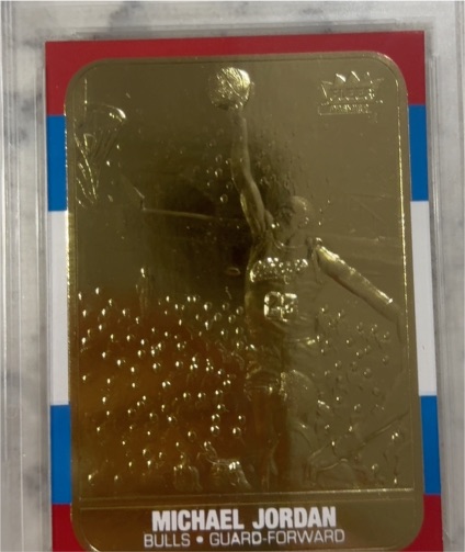 1998 Fleer 23KT Gold #1986 Rookie Michael Jordan — front