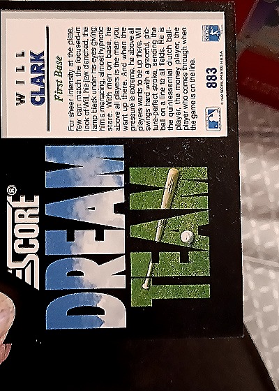 1992 Score #883 Will Clark — back