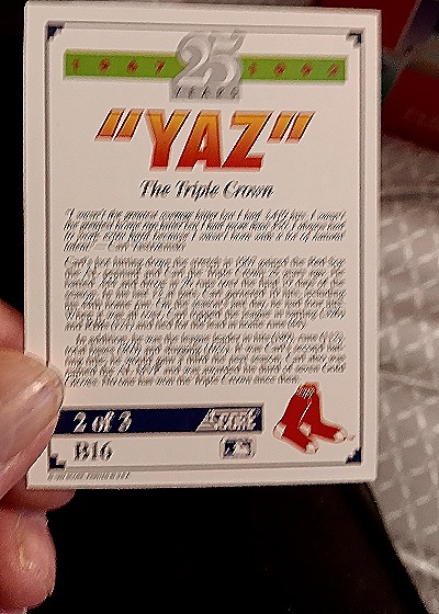 1992 Score B15-1 Carl Yastrzemski — back