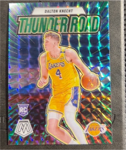 2024-25 Panini Mosaic #18 Dalton Knecht Thunder Road Green Mosaic Prizm Rookie — front