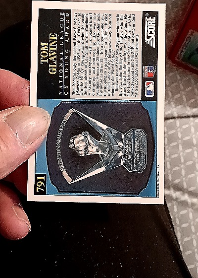 1992 Score #791 Tom Glavine — back