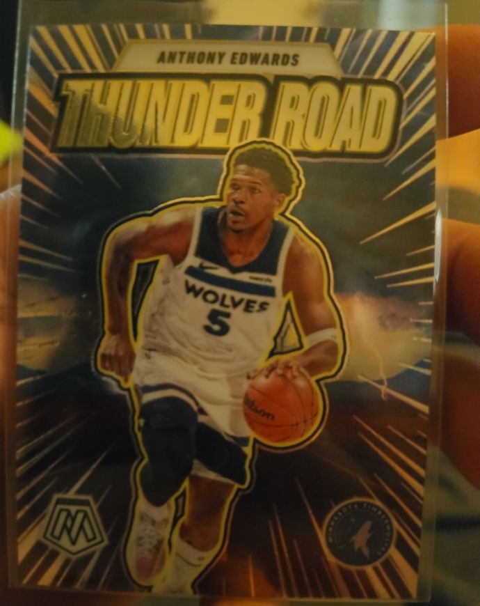 2024-25 Panini Mosaic Thunder Road #4 Anthony Edwards — front