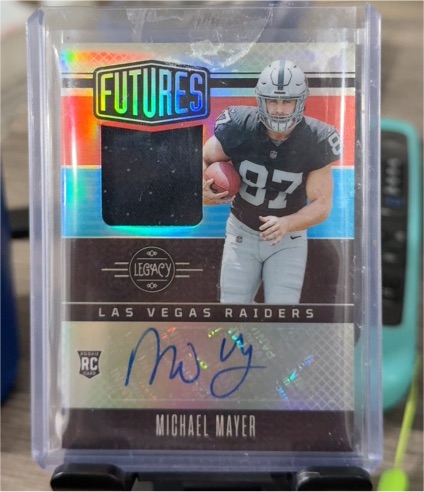 2023 Panini Legacy Futures Patch Autographs Silver #FAPS-31 Michael Mayer — front