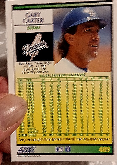1992 Score #489 Gary Carter — back