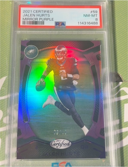 2021 Panini Certified #59 Jalen Hurts Mirror Purple — front