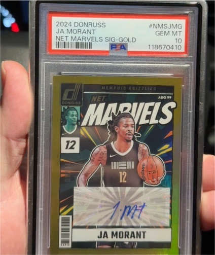 2024 Donruss #NMS-JMG Ja Morant Net Marvels Sig-Gold — front