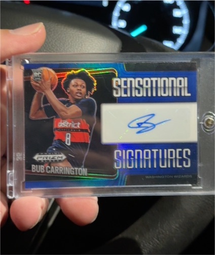 2024-25 Panini Prizm Black #SS-SUB Bub Carrington Sensational Signatures — front