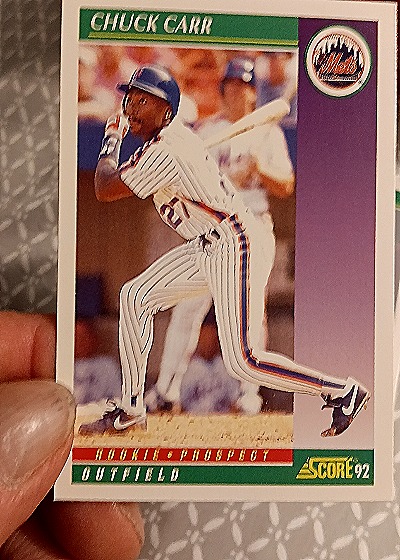 1992 Score #92 Chuck Carr — front
