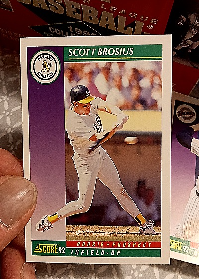 1992 Score #846 Scott Brosius Rookie Oakland Athletics — front