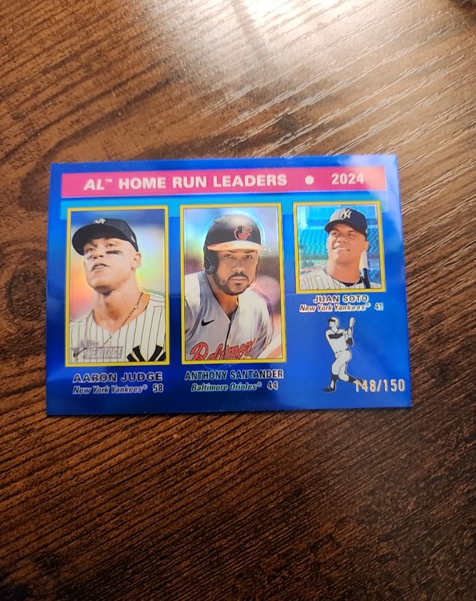 2025 Topps Heritage #194 AL Home Run Leaders Aaron Judge Santander Soto — front