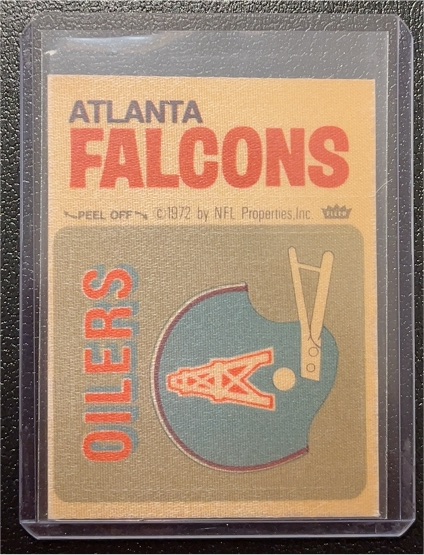 1972 Fleer NFL Football Cloth Patch Atlanta Falcons Houston Oilers — front