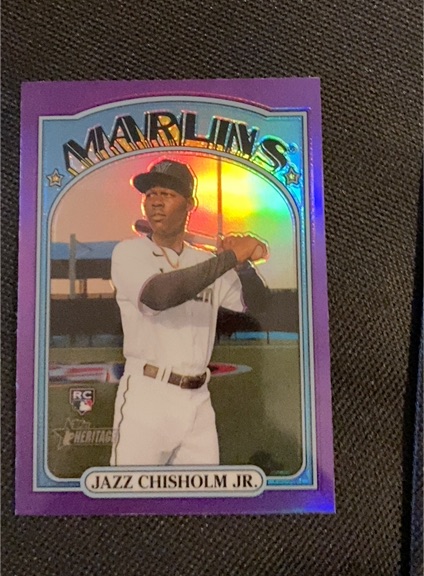 2021 Topps Heritage Chrome #665 Jazz Chisholm Jr. — front